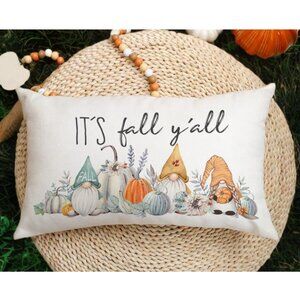 Gnome Pillow Cover Fall Decor Thanksgiving Farmhouse Cottage Accent Throw Case